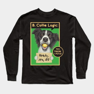 Best Border collie Dog with tennis ball on Border Collie with Tennis Ball tee Long Sleeve T-Shirt